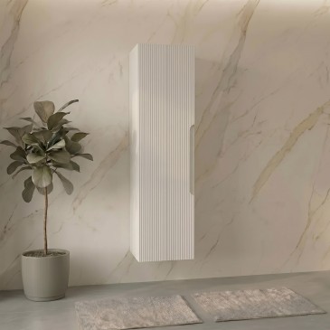 Mobile Colonna bagno in rovere farnia con frontale cannettato 138x35x28