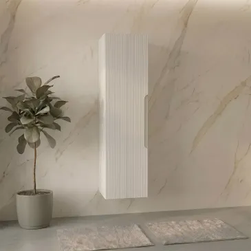 Mobile Colonna bagno in rovere farnia con frontale cannettato 138x35x28