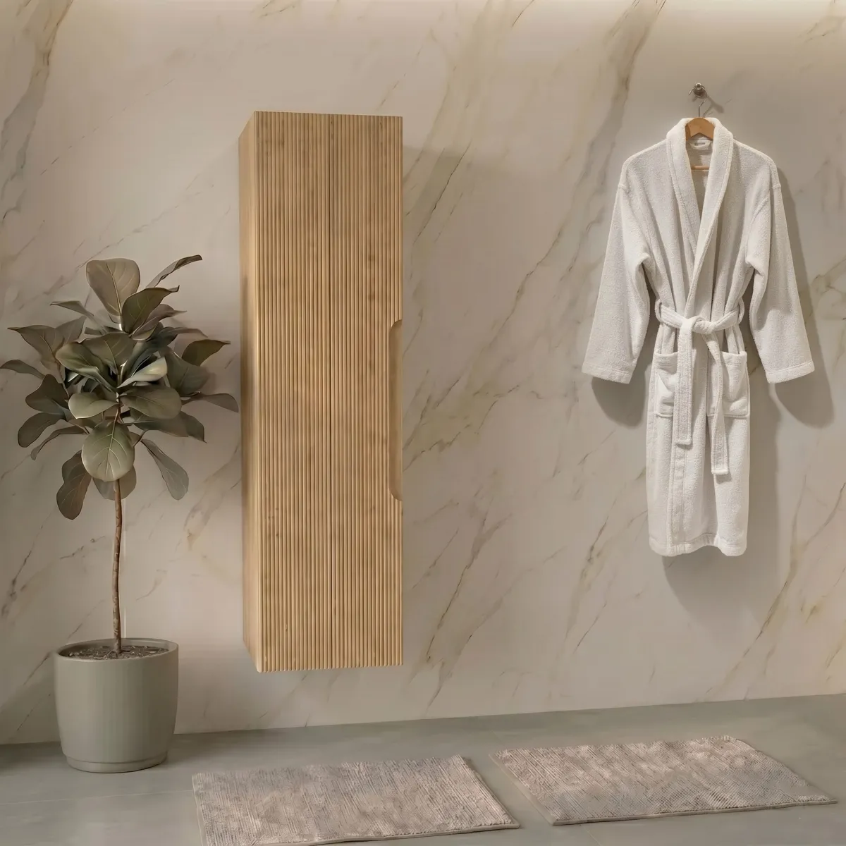 Mobile Colonna bagno in rovere farnia con frontale...