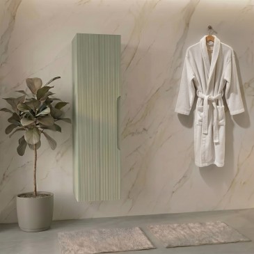 Mobile Colonna bagno in rovere farnia con frontale cannettato 138x35x28
