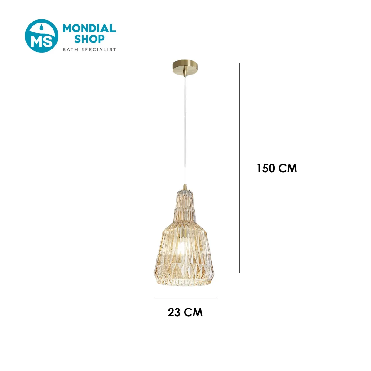 Facettierte Glas-Pendelleuchte, 1xE27 | Mondialshop