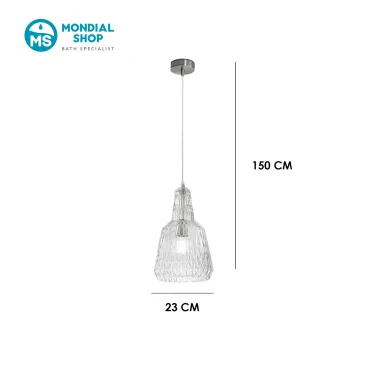 Suspension en verre facetté, 1 x E27 | Mondialshop