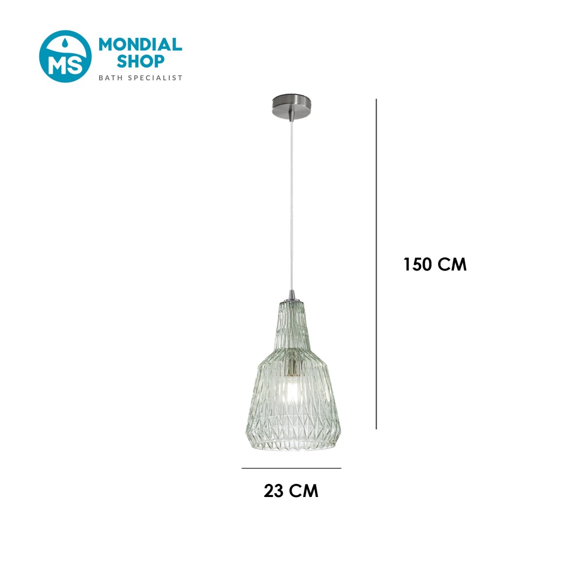 Sospensione Vetro Sfaccettato 1xE27 | Mondialshop