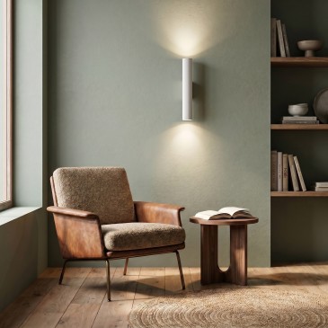 Schlanke, doppelstrahlige Stahl-Wandleuchte mit 2xGU10-Fassungen | Mondialshop