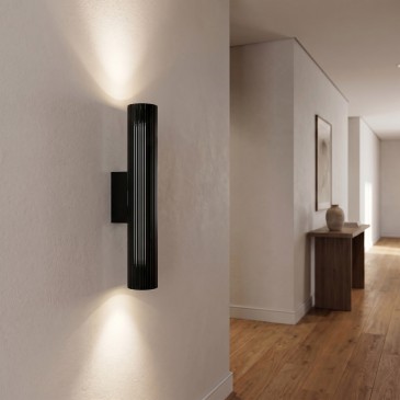 Applique murale mince en acier à double émission avec 2 ampoules GU10 | Mondialshop