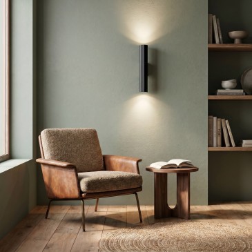 Schlanke, doppelstrahlige Stahl-Wandleuchte mit 2xGU10-Fassungen | Mondialshop