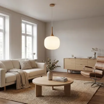 Skandinavische Pendelleuchte, Weiß oder Grau, E27 | Mondialshop