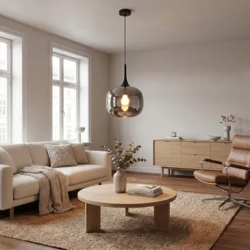 Skandinavische Pendelleuchte, Weiß oder Grau, E27 | Mondialshop