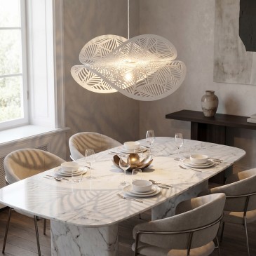 Pendelleuchte im weißen Blattdesign, 1xE27 | Mondialshop
