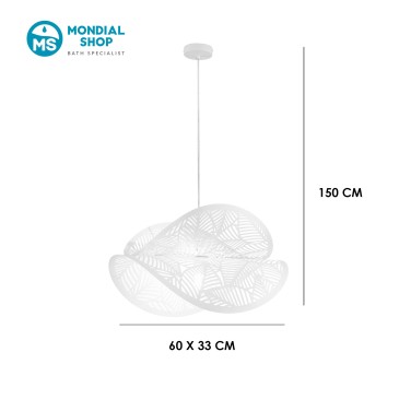 Pendelleuchte im weißen Blattdesign, 1xE27 | Mondialshop