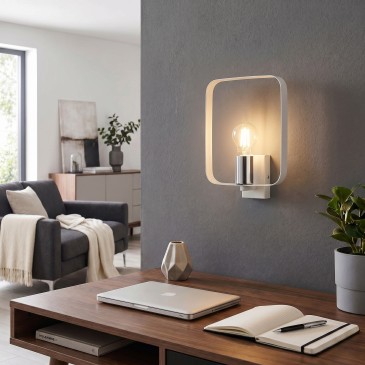 Lampada da parete Finitura Bianco o Nero e Nickel satinato Stile contemporary 1XE27