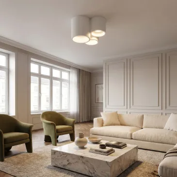Plafonnier en plâtre à peindre 3xGU10 | Mondialshop