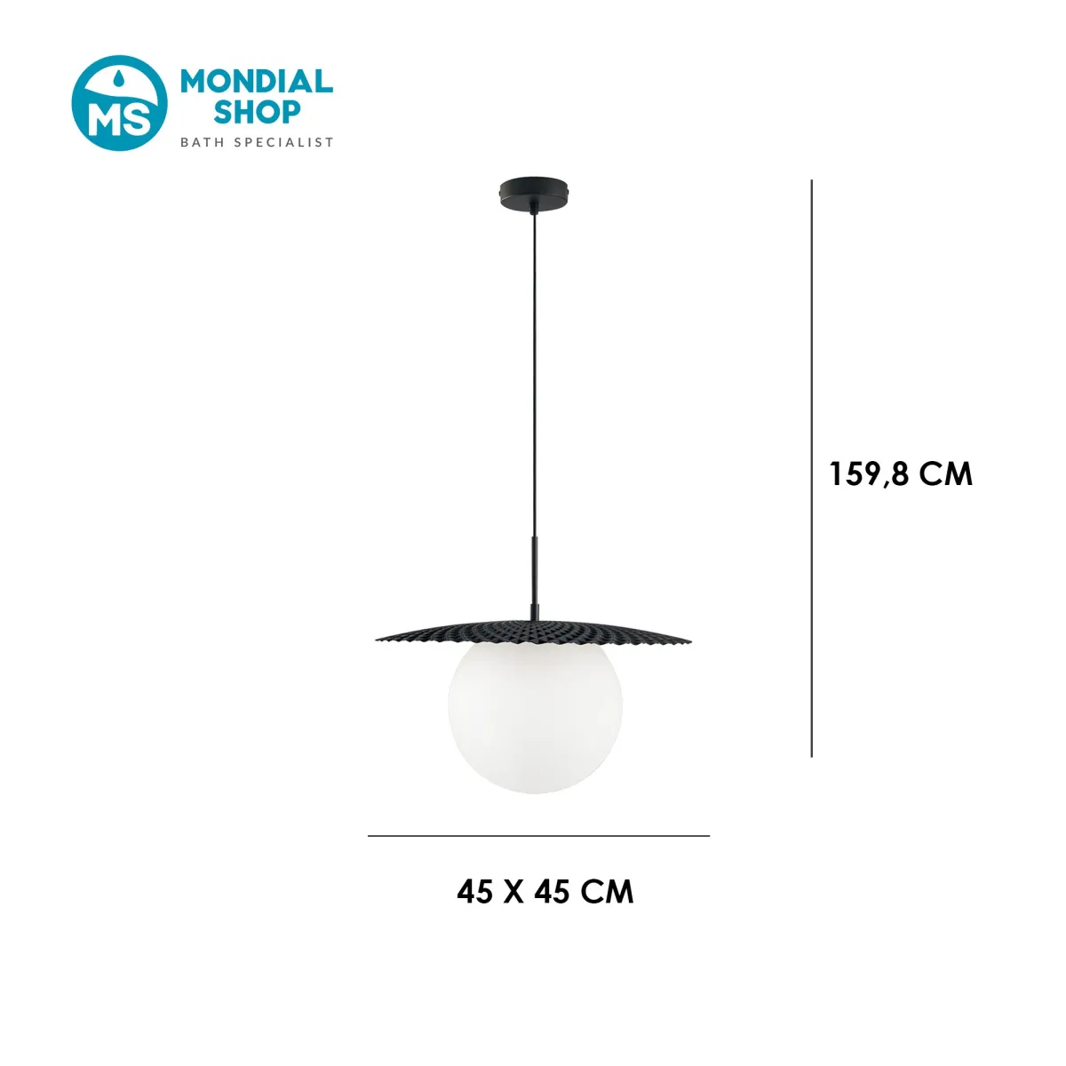 Moderne E27-Pendelleuchte in Schwarz oder Gold | Mondialshop