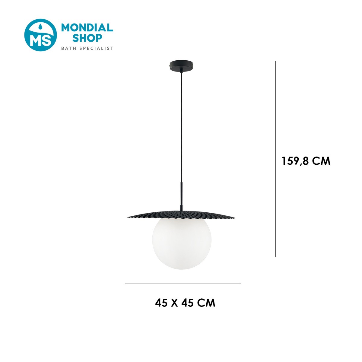 Suspension moderne E27 noire ou dorée | Mondialshop