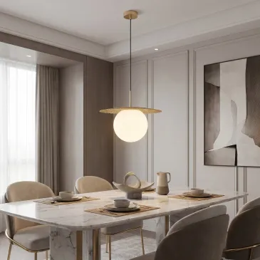 Suspension moderne E27 noire ou dorée | Mondialshop