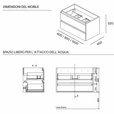 Armoire de salle de bains suspendue laquée blanche 60 80 100 avec miroir