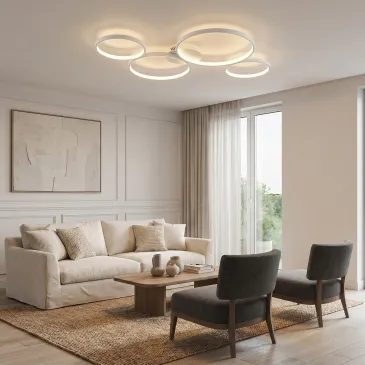 Plafonnier LED circulaire blanc 60 W | Mondialshop