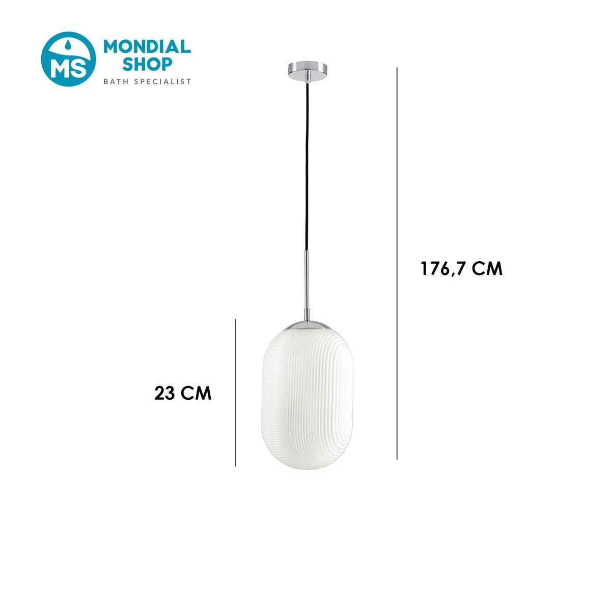 Sospensione Vetro Ovale Design Moderno | Mondialshop
