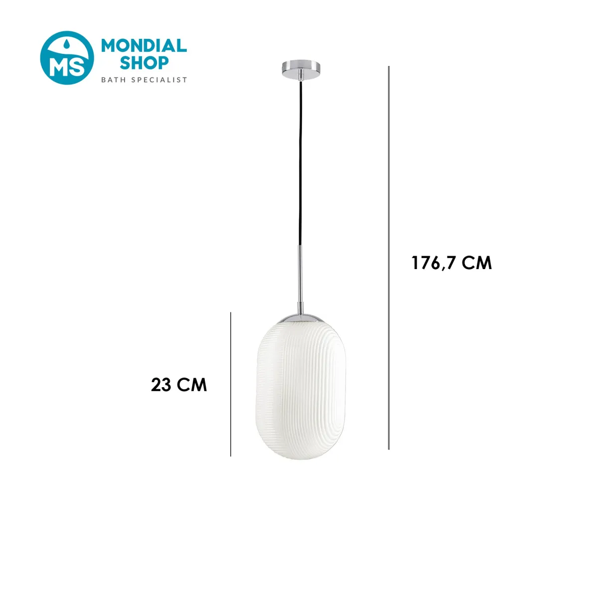 Sospensione Vetro Ovale Design Moderno | Mondialshop