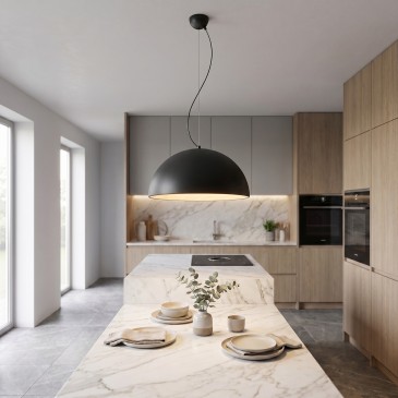 Suspension LED circulaire dorée ou noire | Mondialshop