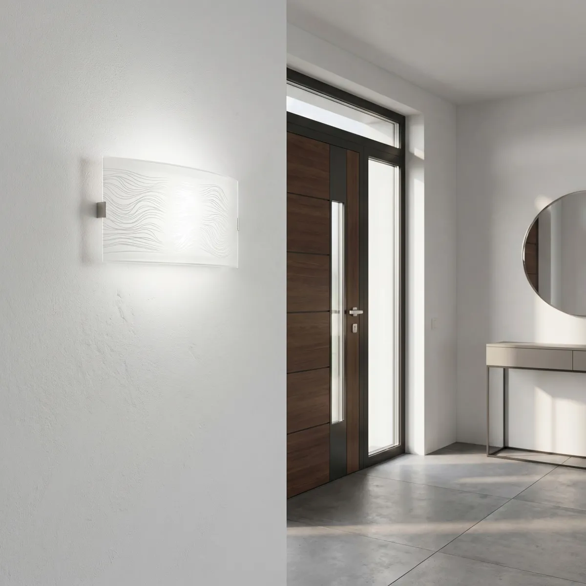 applique moderna bianca dotata di doppio attacco 2XE27