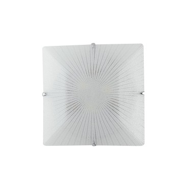 Plafonnier moderne E27 carré en verre à motif diamant et rayons décoratifs