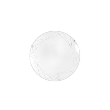 Plafonnier rond en verre à décor géométrique | Mondialshop