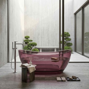 Baignoire îlot SINFONIA 170x78 couleur bordeaux translucide