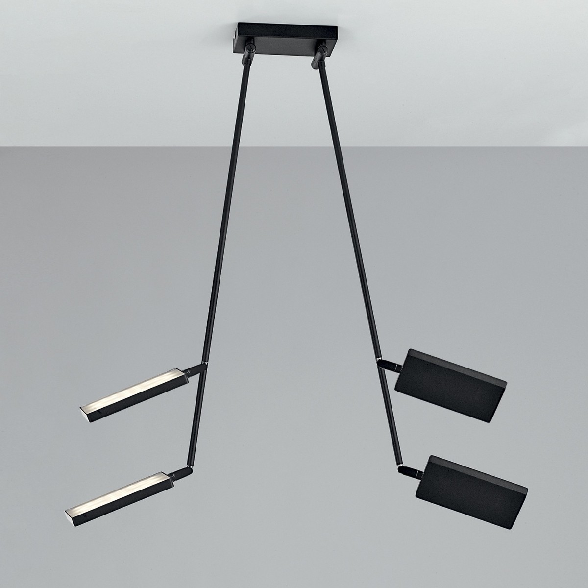 Plafonnier LED 2x17W avec spots orientables | Mondialshop