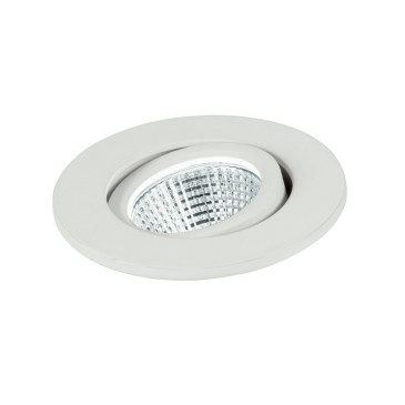 Spot encastré orientable rond en aluminium argenté pour plaques de plâtre, LED 3 watts lumière naturelle
