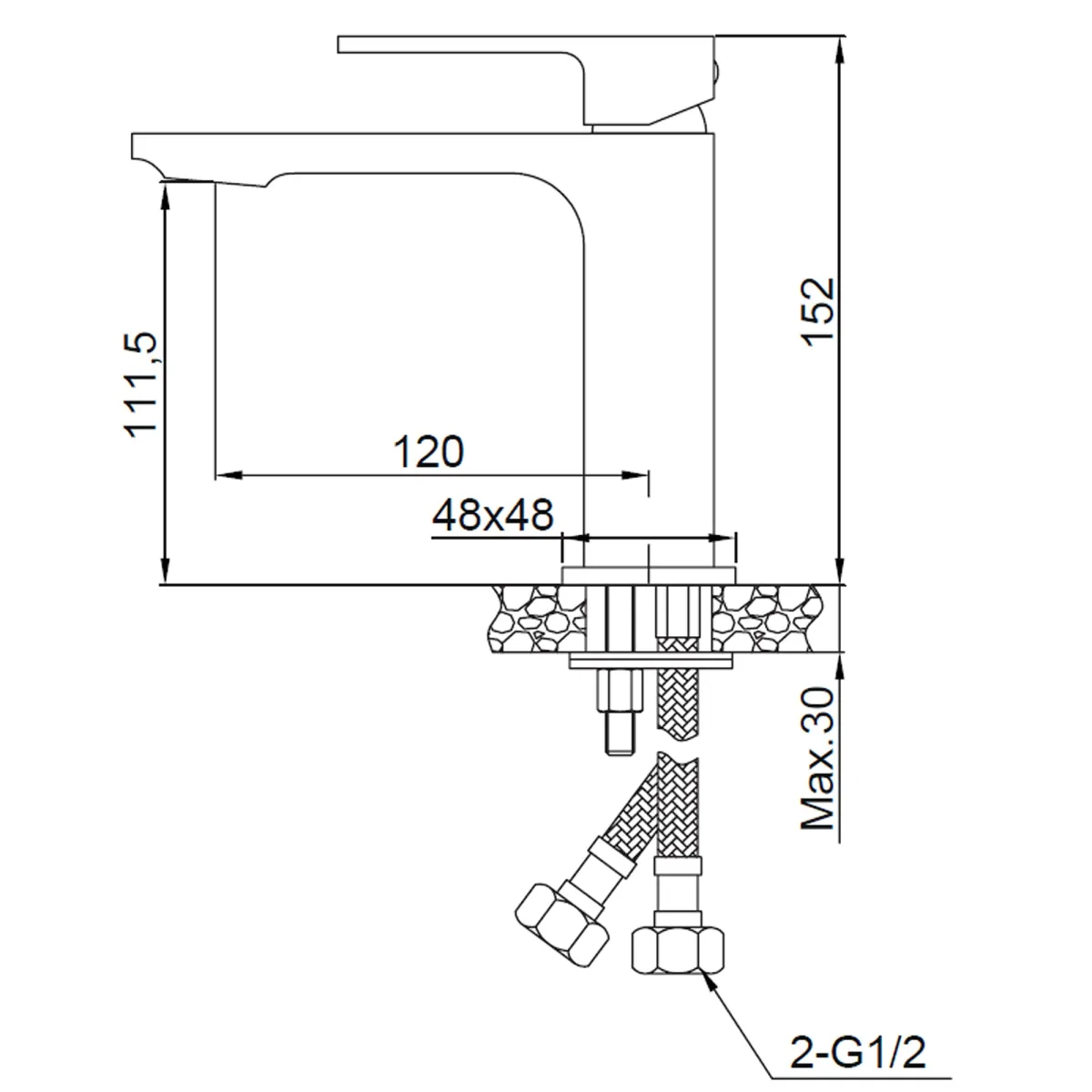 Mitigeurs carrés pour lavabo et bidet - formule d'économies