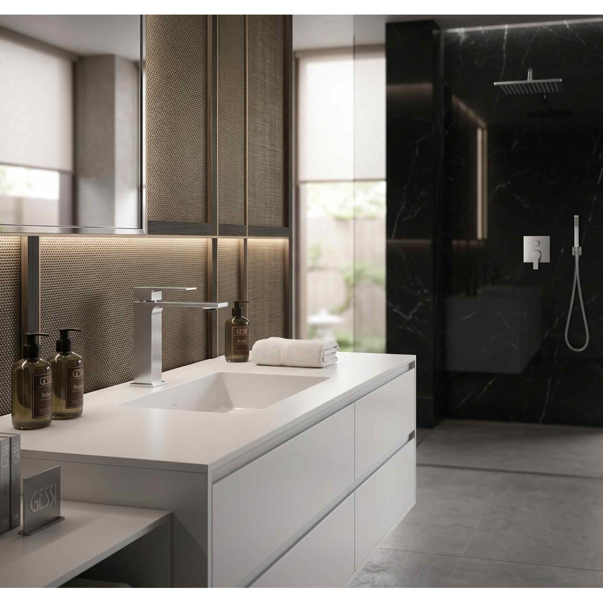 Miscelatori lavabo e bidet dalla forma quadrata moderna