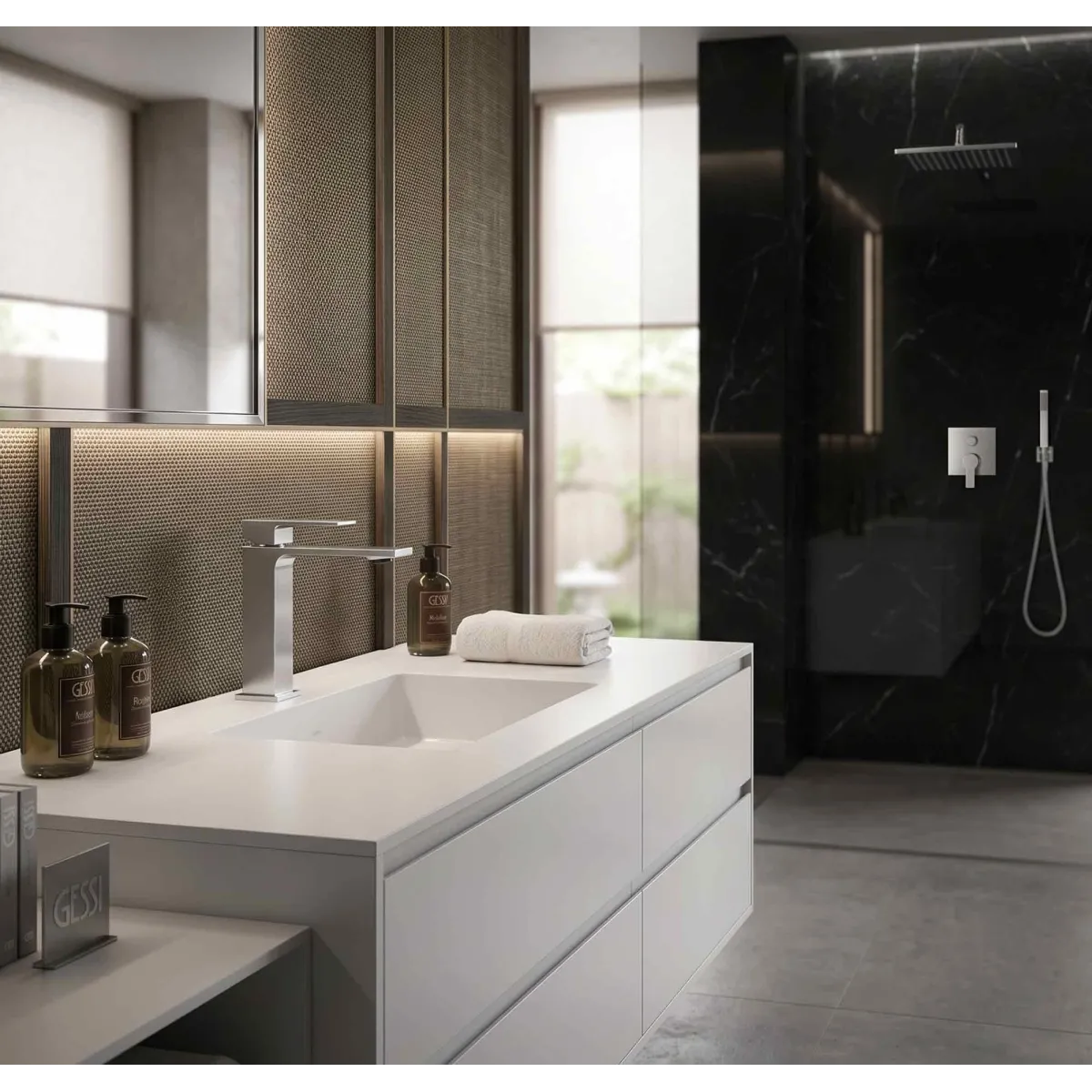 Miscelatori lavabo e bidet dalla forma quadrata moderna