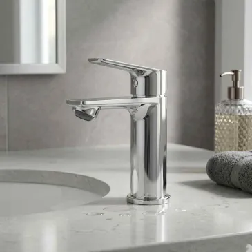 Robinet de lavabo chromé MIO avec bonde - Mitigeur de salle de bain