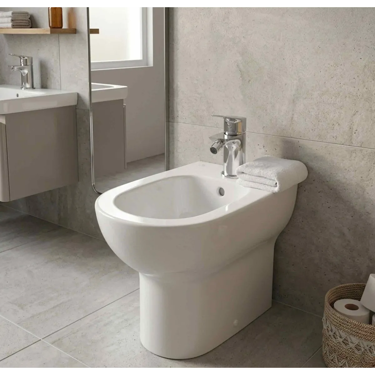 MIO Chrome Bidet-Armatur mit Ablaufgarnitur –...