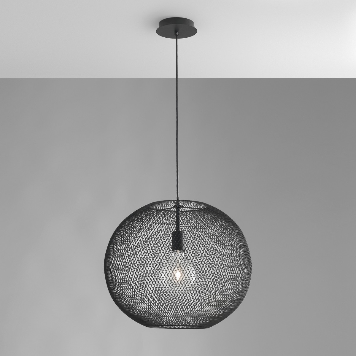 E27 Metall-Pendelleuchte mit kugelförmigem Netzdesign |...