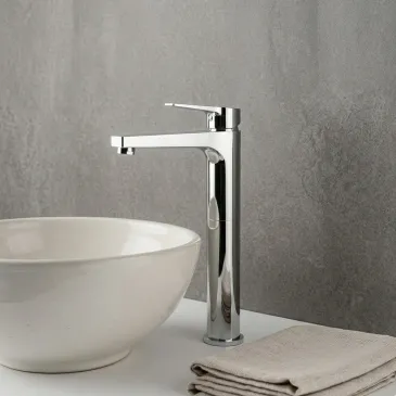 Hochauslauf-Armatur für Aufsatzwaschbecken, Chrom, SERIE MIO