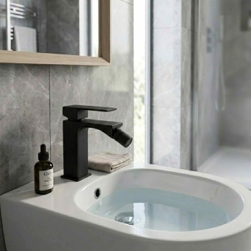 Robinet de bidet carré noir TBOLD Design minimaliste noir