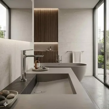 Mitigeur de lavabo design funky à levier unique et bec haut