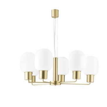 Grande suspension dorée ou chromée, 6 x E27 | Mondialshop