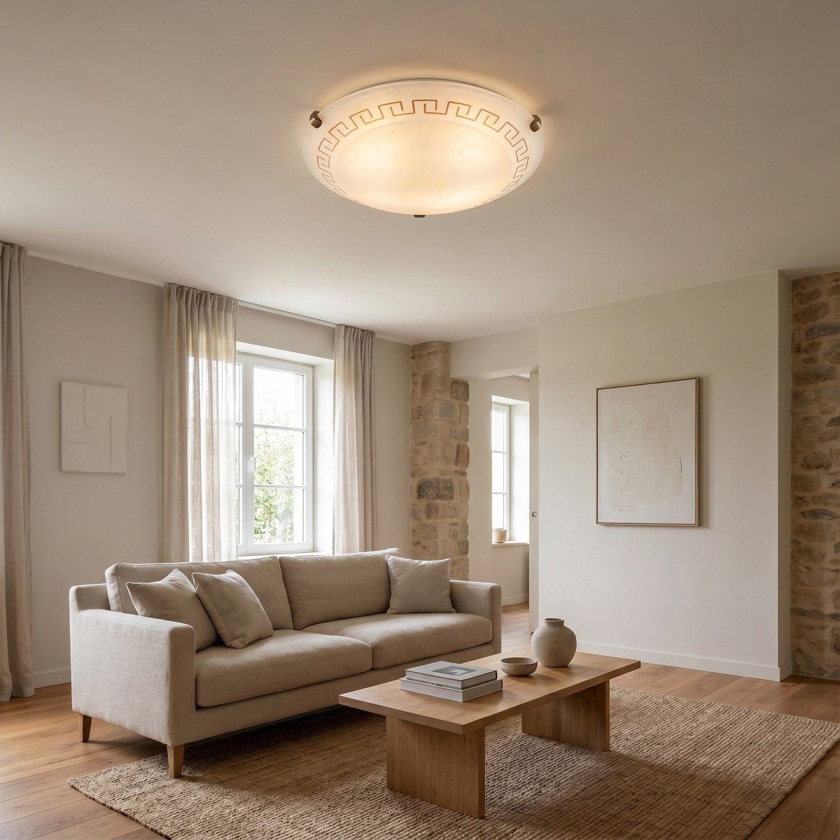 Plafoniera Classica Ambra Vetro 2xE27 | Mondialshop