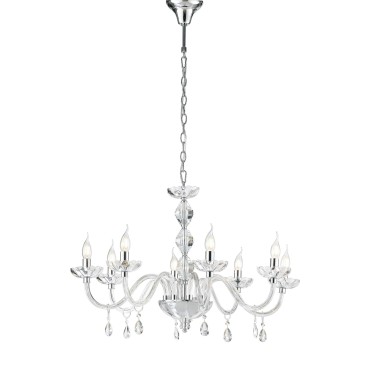 Kristalllüster in Chrom oder Gold, 8xE14 | Mondialshop