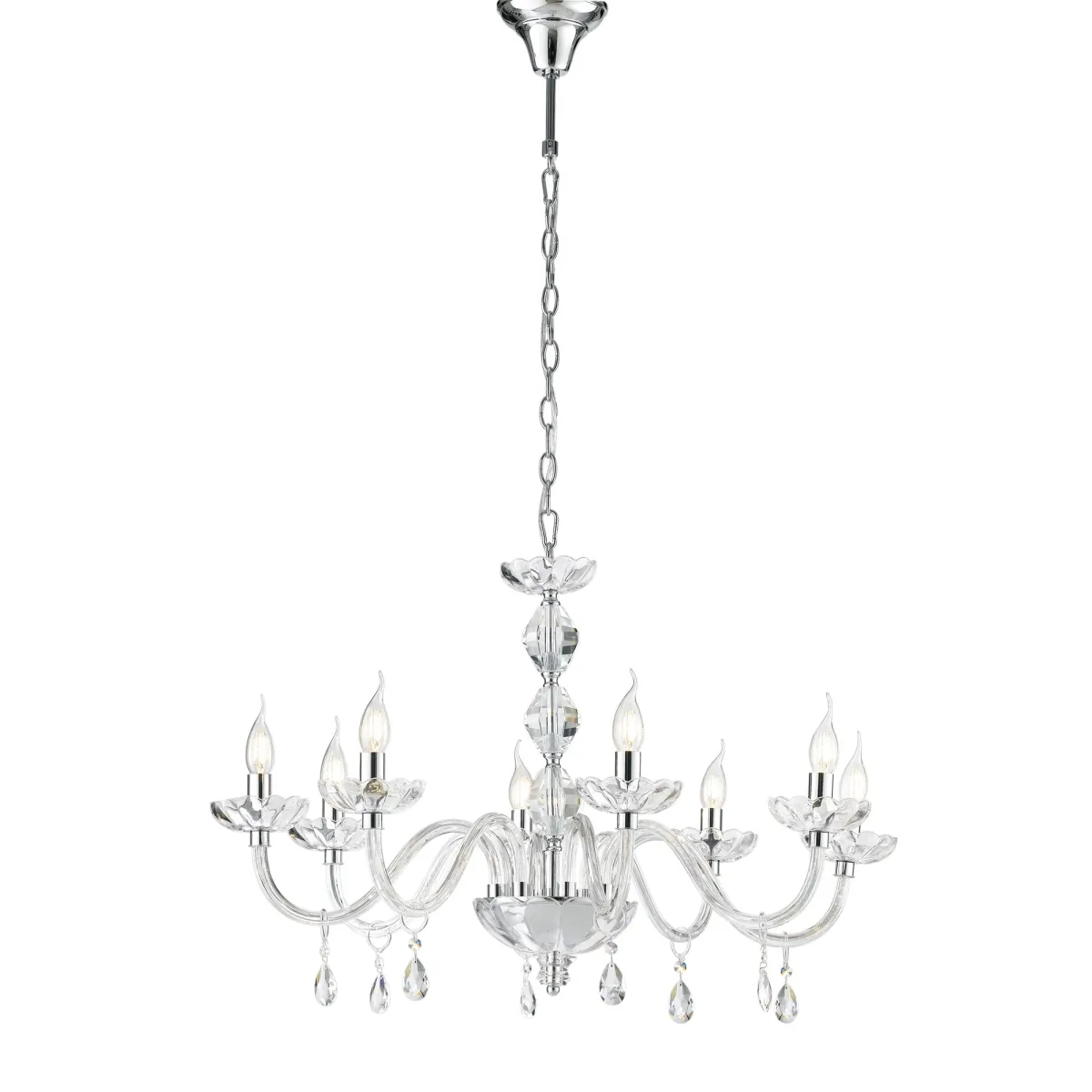 Kristalllüster in Chrom oder Gold, 8xE14 | Mondialshop