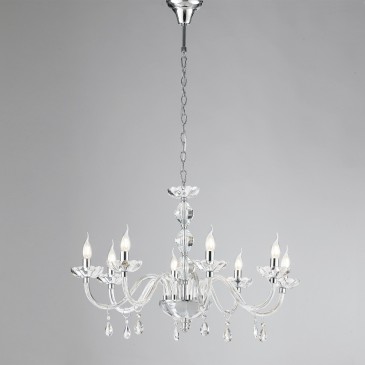 Kristalllüster in Chrom oder Gold, 8xE14 | Mondialshop