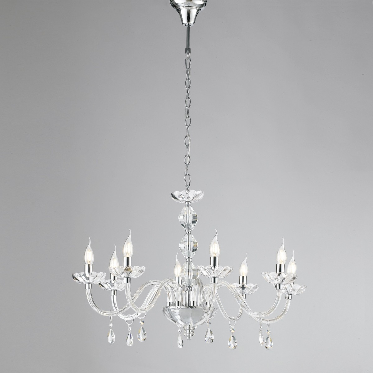 Kristalllüster in Chrom oder Gold, 8xE14 | Mondialshop