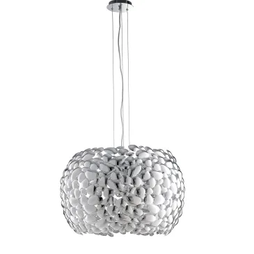 Kronleuchter, Ø 65 cm, weiß oder verchromt, 5 x E27-Glühbirnen | Mondialshop