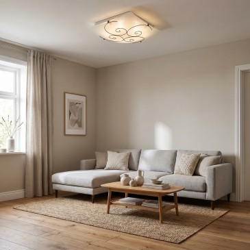 Klassische weiße Lampe mit...