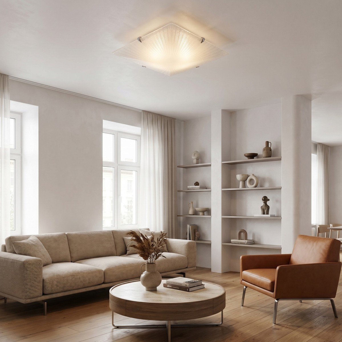 Moderne quadratische E27-Deckenleuchte mit Diamantmuster...