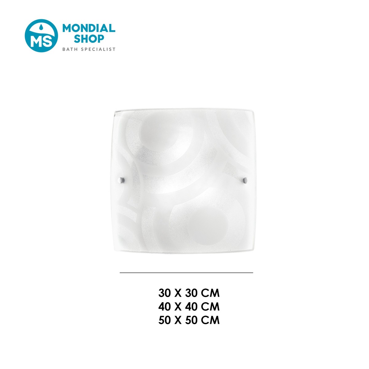 Plafoniera Quadrata Vetro Graniglia E27 | Mondialshop