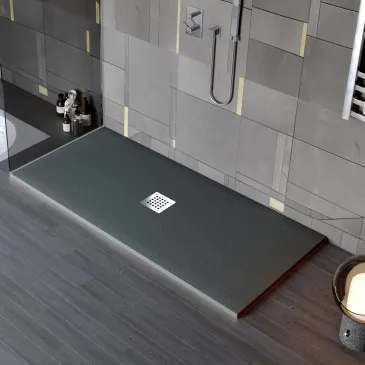 copie de Receveur de douche en résine minérale effet pierre avec trou central